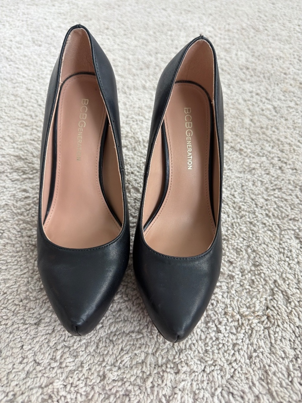 BCBGeneration black leather platform heels size 6